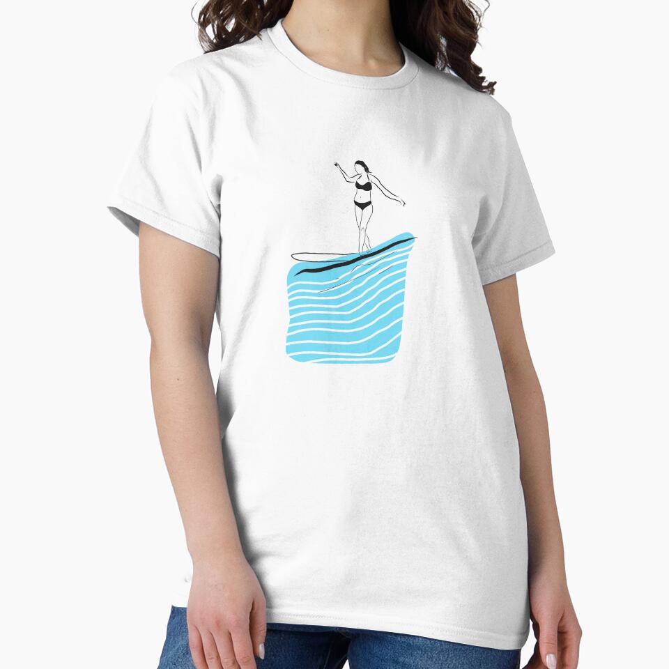 Surfing longboarding minimalist design waves by Tropical Blood