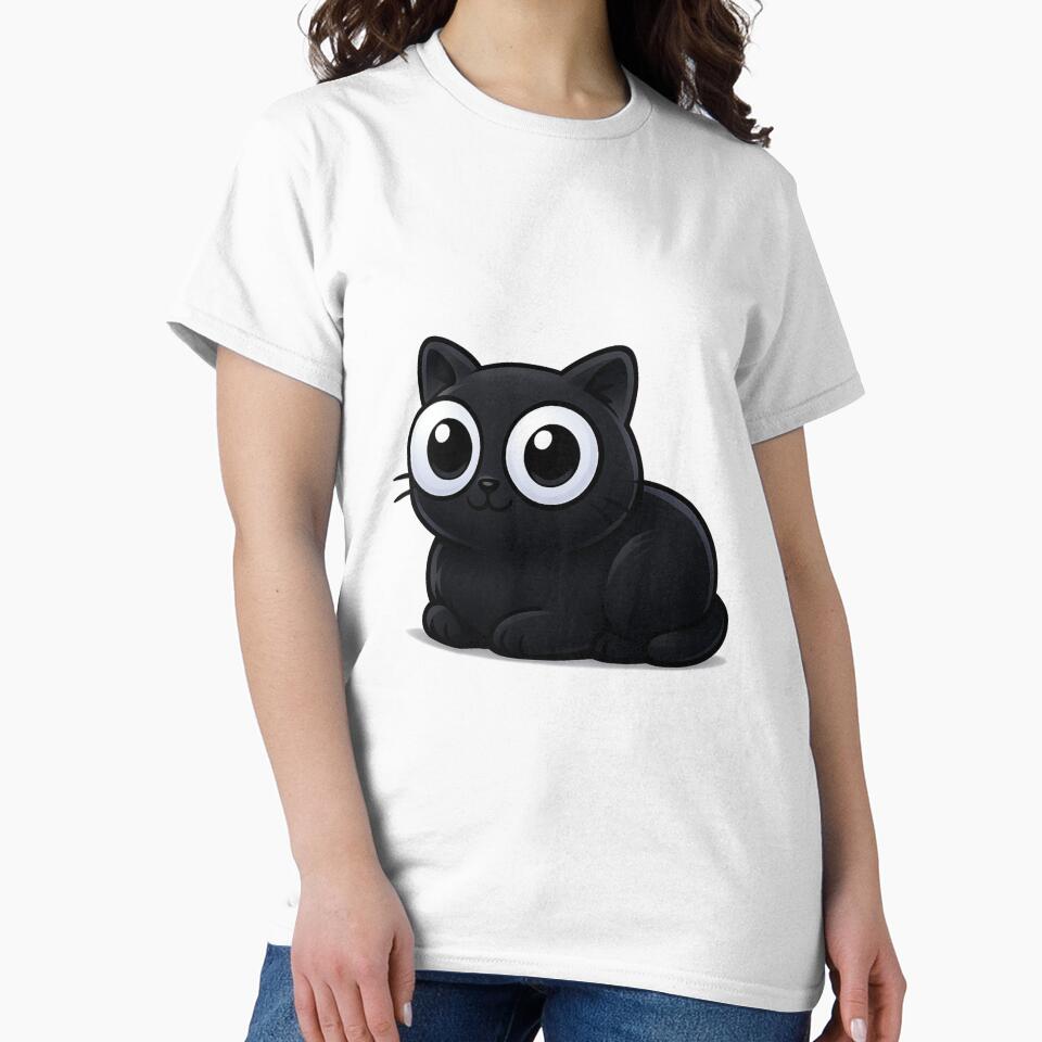 Cat Loaf Pose | Kawaii Kitty with Giant Eyes & Tiny Ears | Cute Cozy Cat Illustration by PrintCreations9