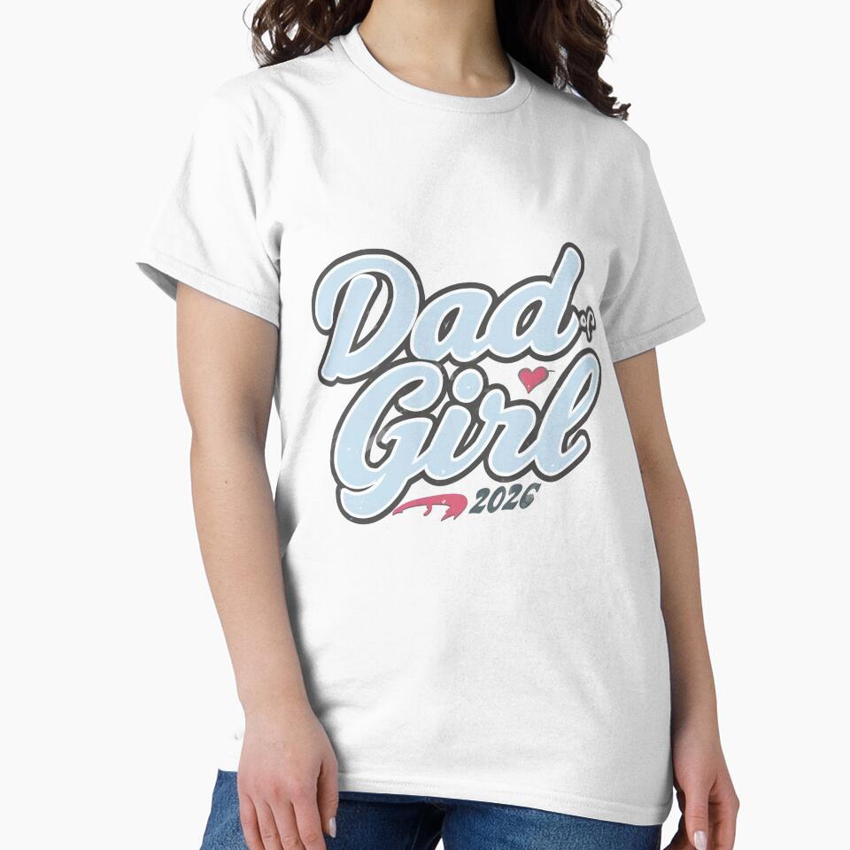 Dad of Girl Est 2026 T-Shirt | New Dad Gift | Baby Announcement Tee for Expecting Fathers by GAIDREDA
