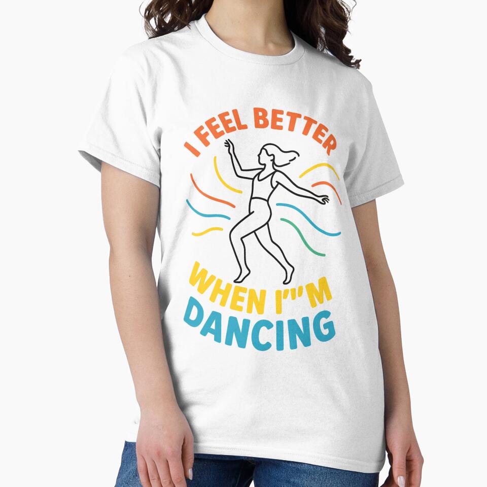 I Feel Better When I’m Dancing – Colorful Retro Neon Dance Design by FrameFlow
