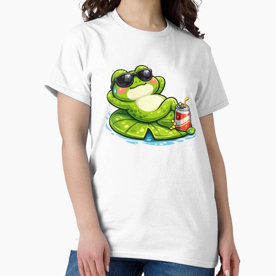 Frog relaxing on a water lily by FroggyOnly