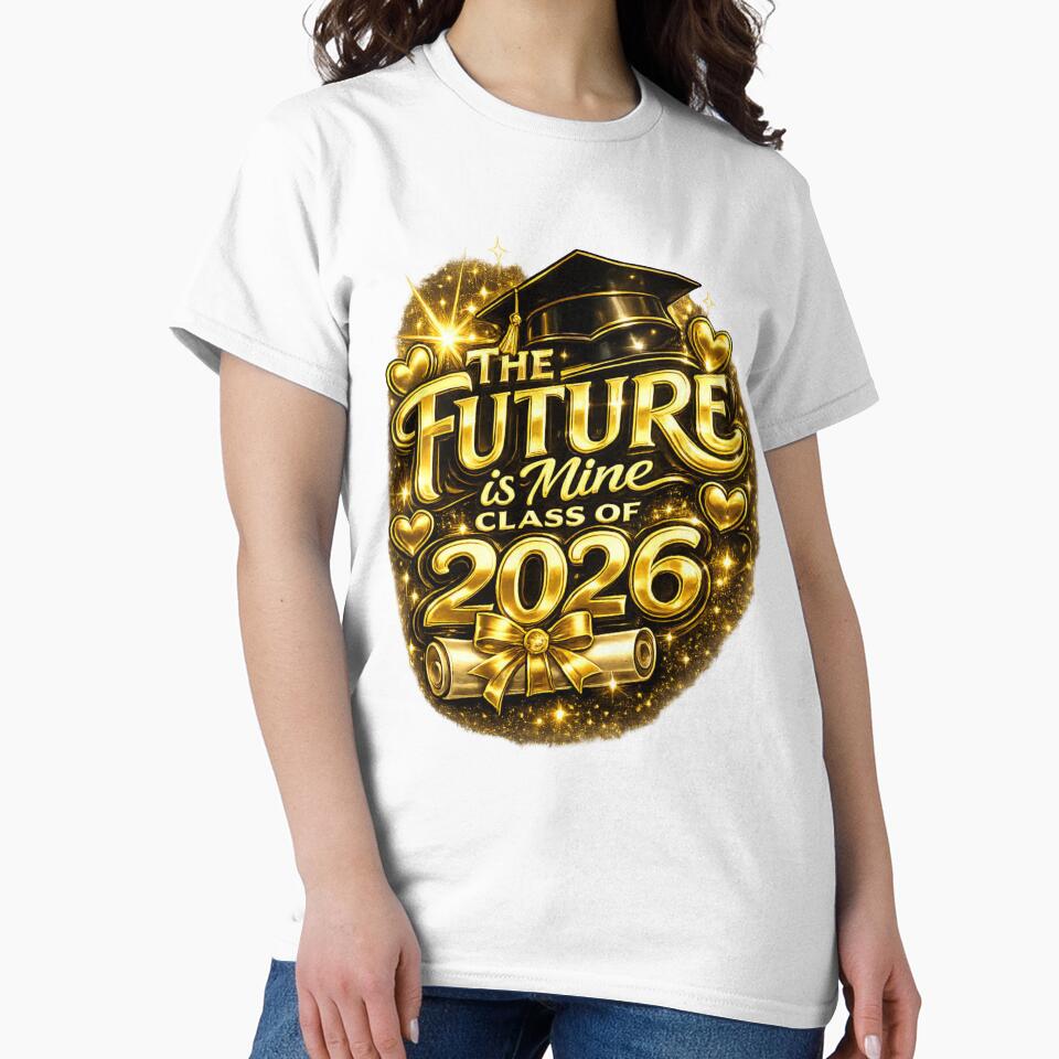Class of 2026 Graduation Design – The Future Is Mine Gold Graduate Cap & Diploma by jerskie_12tribes