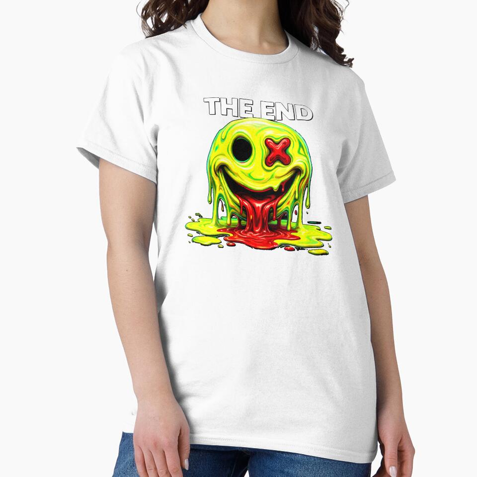 Acid Smiley Graphic T-Shirt The End Rave Streetwear by VikArtStudio