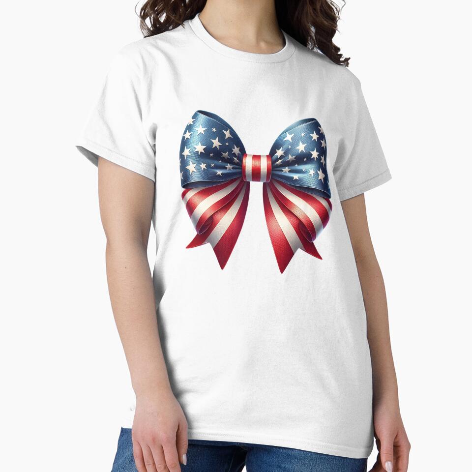 Coquette American Bow, 4th of July, Aesthetic Bow,America Flag by stylishdzign