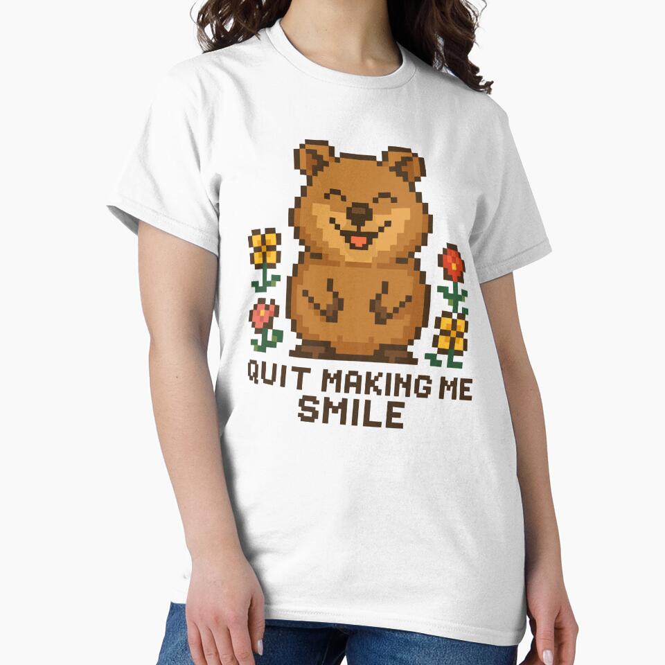 Quit Making Me Smile – Happy Quokka Pixel Art by NaturePixel