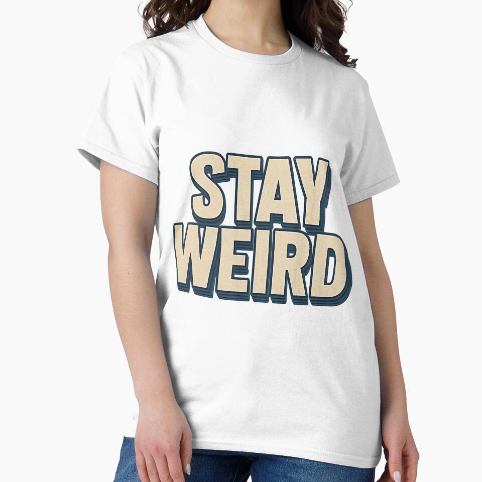 Stay Weird – Retro Neon Aesthetic Typography by RouniBoutique