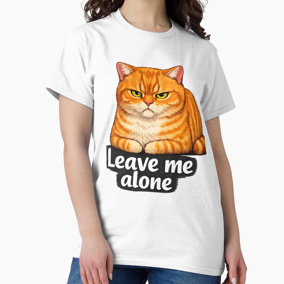 Leave Me Alone Cat – Funny Grumpy Ginger Cat Design by IrynaLineArt