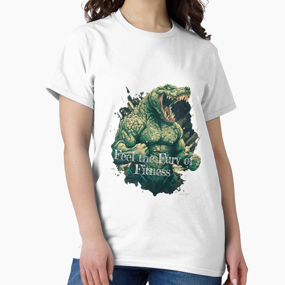 Feel the Fury of FitnessDesignBodybuilding Fitness Gym Workout Exercise Merch Print Design by tengamerx