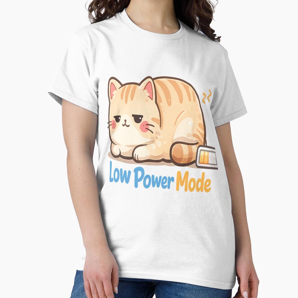 Low Power Mode Cat – Cute Lazy Cat Loaf Funny Tired Mood Design by BabyStark