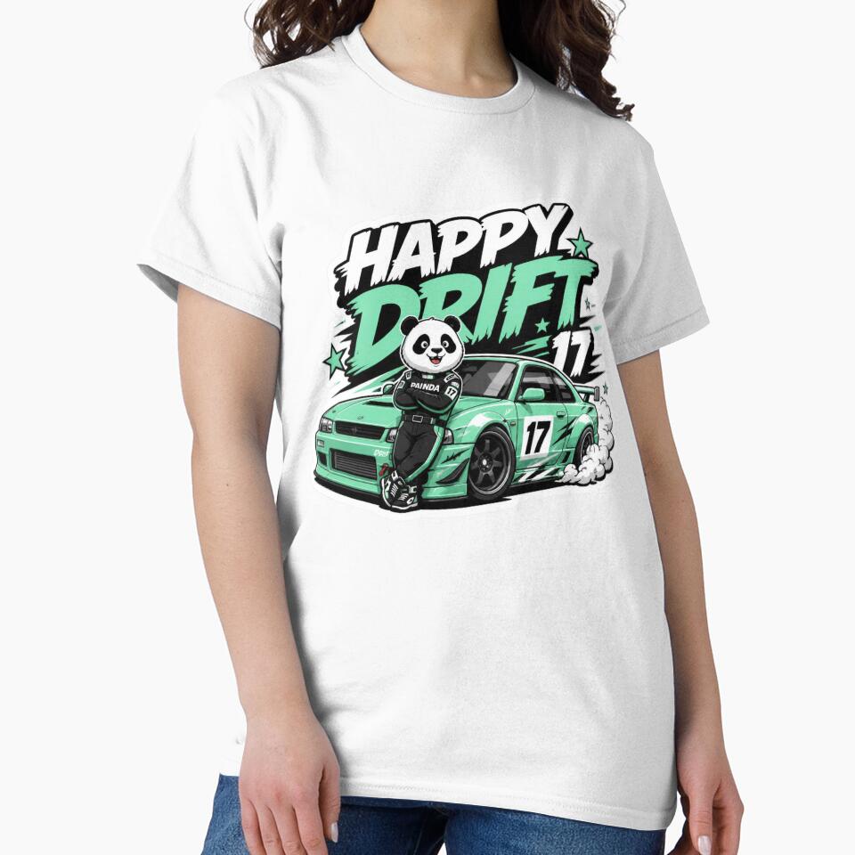 Happy Drift Kawaii Sports Car Sticker PNG | Cute Panda Racing Graphic | JDM Drift Streetwear Vinyl Decal | Original Mascot Design by Stylestickers55