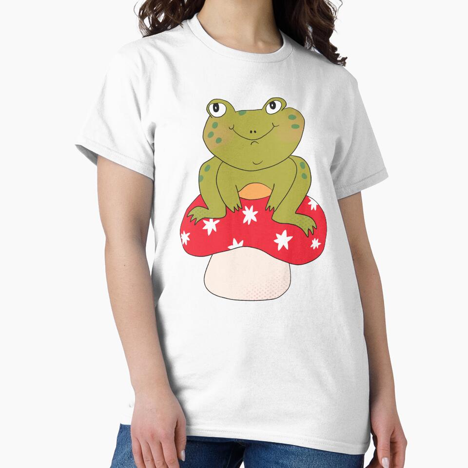 Hoppy the Frog on Toadstool (Red) by yellowflowerhut