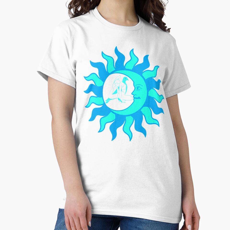 Pigeon Yoga Pose With Sun And Moon by TeesFashion