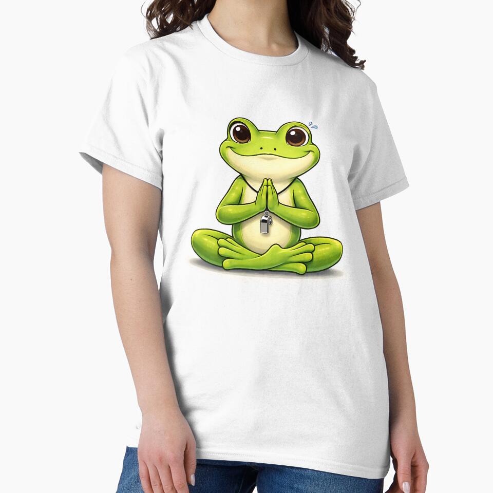 Funny Yoga Frog Shirt – Yoga Instructor Meditation Cute Mindfulness Animal Tee by Digital Culture Studio
