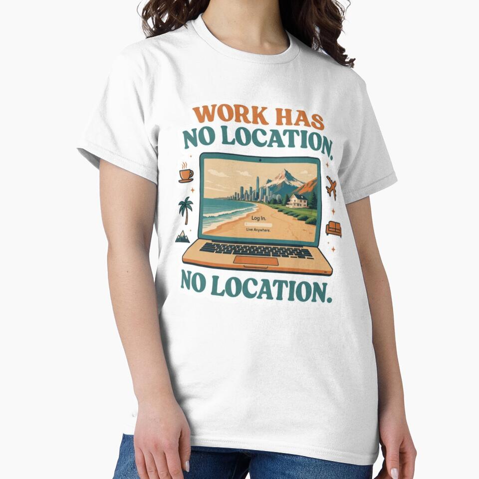 Work Has No Location Digital Nomad Laptop Sticker by ZYNORAworld
