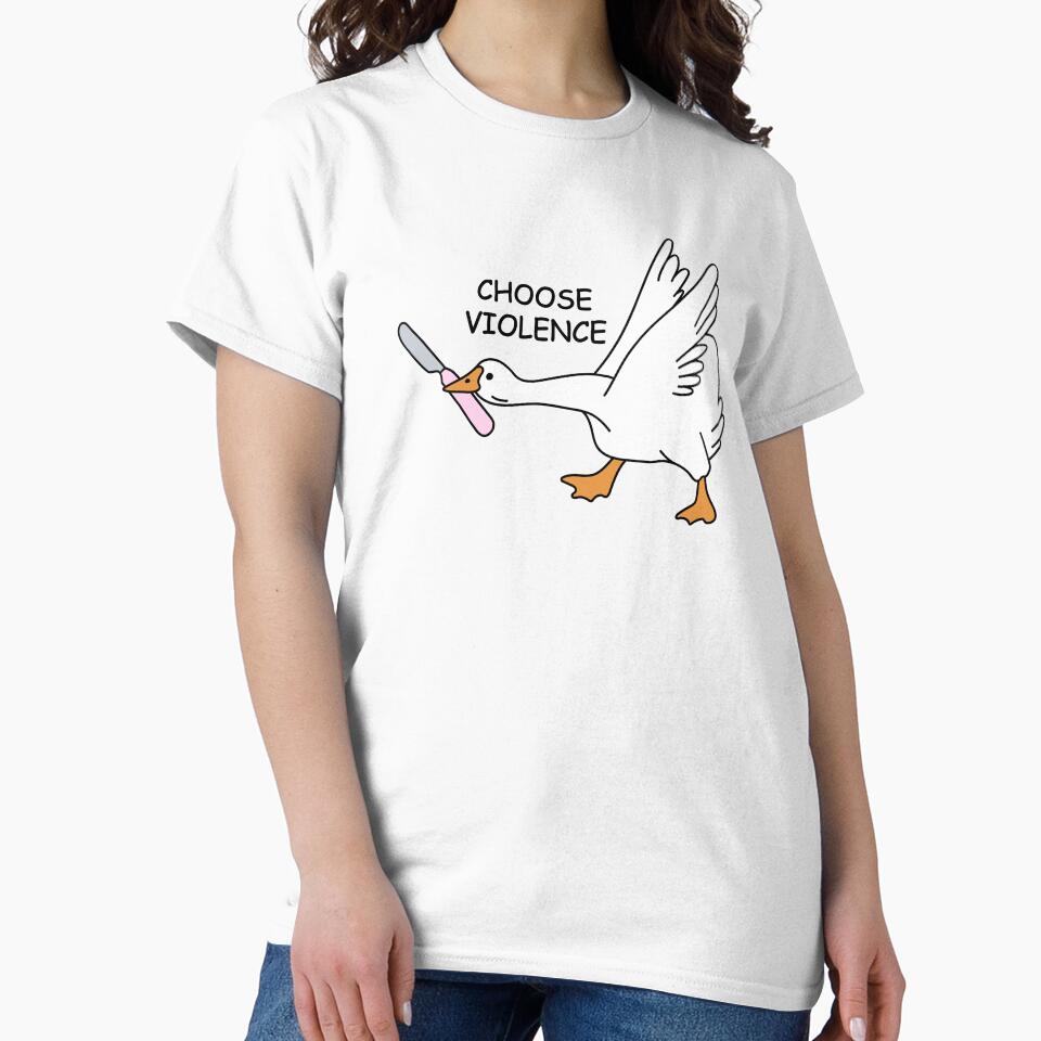Silly goose with knife. Choose Violence. Funny. by CoCoArt-Ua