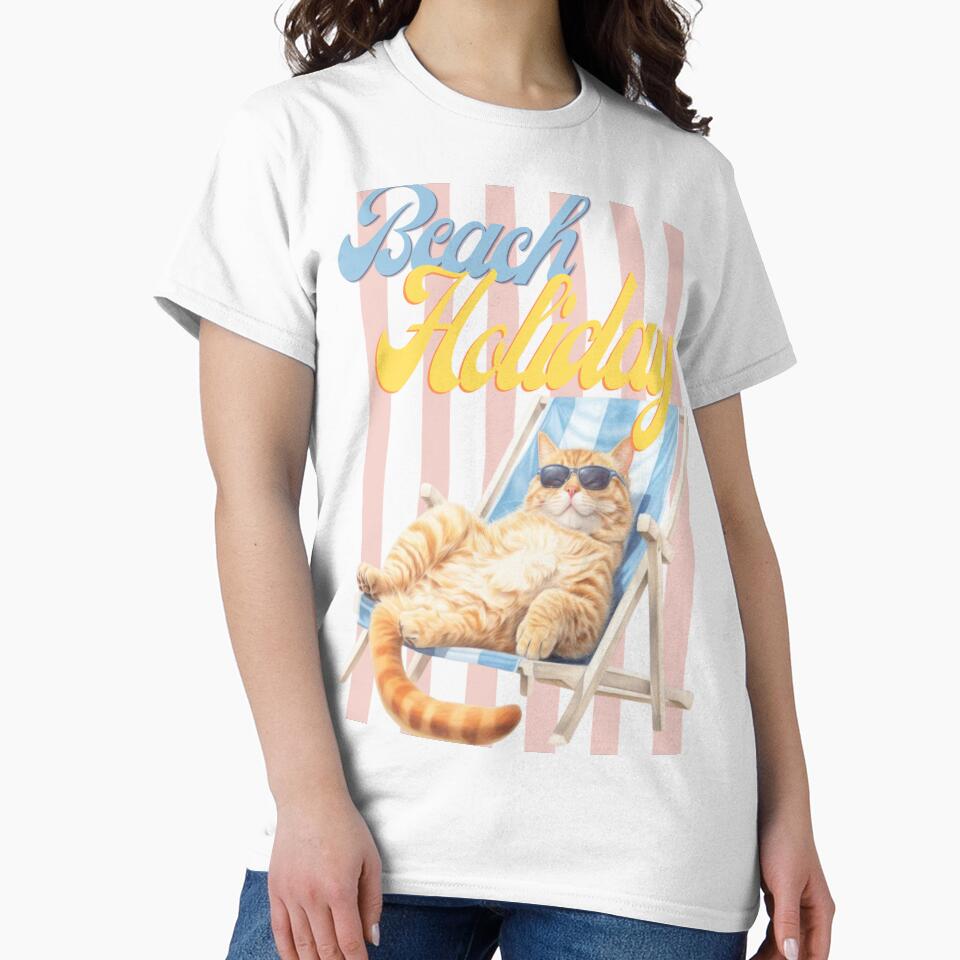 Beach Holiday Cat Relaxing Vibes by BohemianBandit