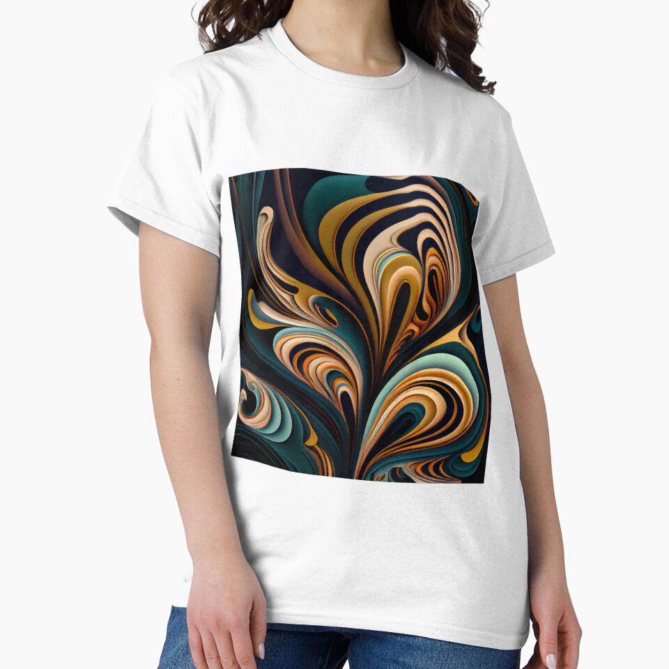Crafty Dynamic Fluid Art Deco Pattern Digital Painting by CodeAndColors