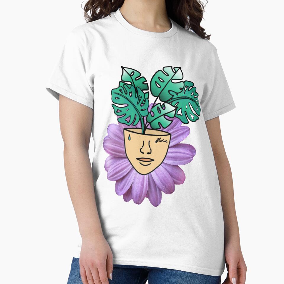 Monstera Plant Leaf with a Realism Purple Daisy for Surrealism Vibes by 10pmCreations