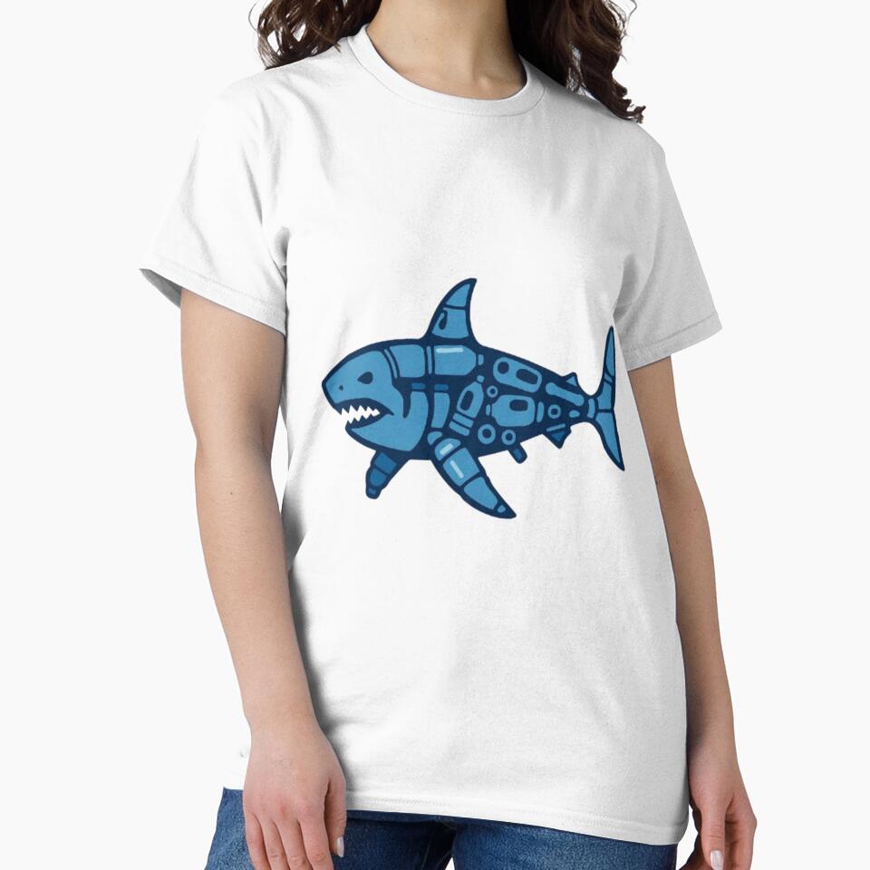 Plastic Pollution Shark – Ocean Conservation Graphic Illustration by Pop-clothes