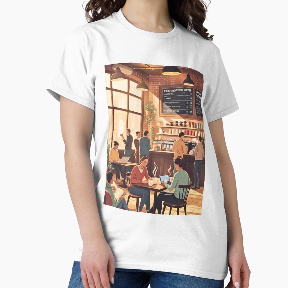 Coffeeshop With People Sitting In Themor Standing By Them by Echo Aesthetics
