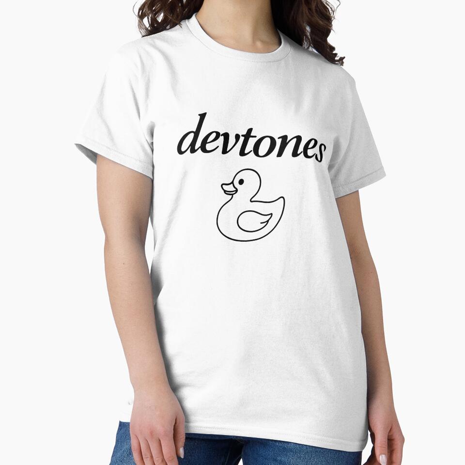 DevTones Parody T Shirt, Retro Deftones Style Tee with Rubber Duck Dev Mascot, Funny Gift for Developers, Tech Fans, Nerds, 90s Music Merch by TooNicheForYou