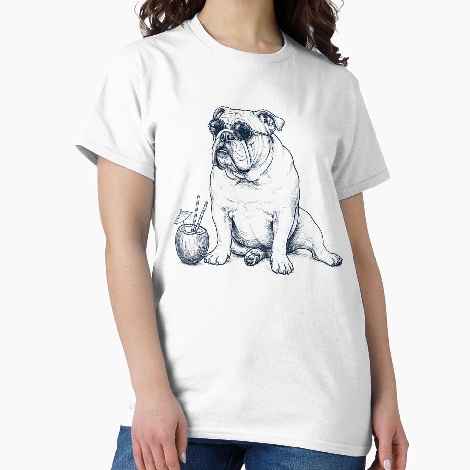 English Bulldog Vacation Dog Lover Gift by DoodleTortle