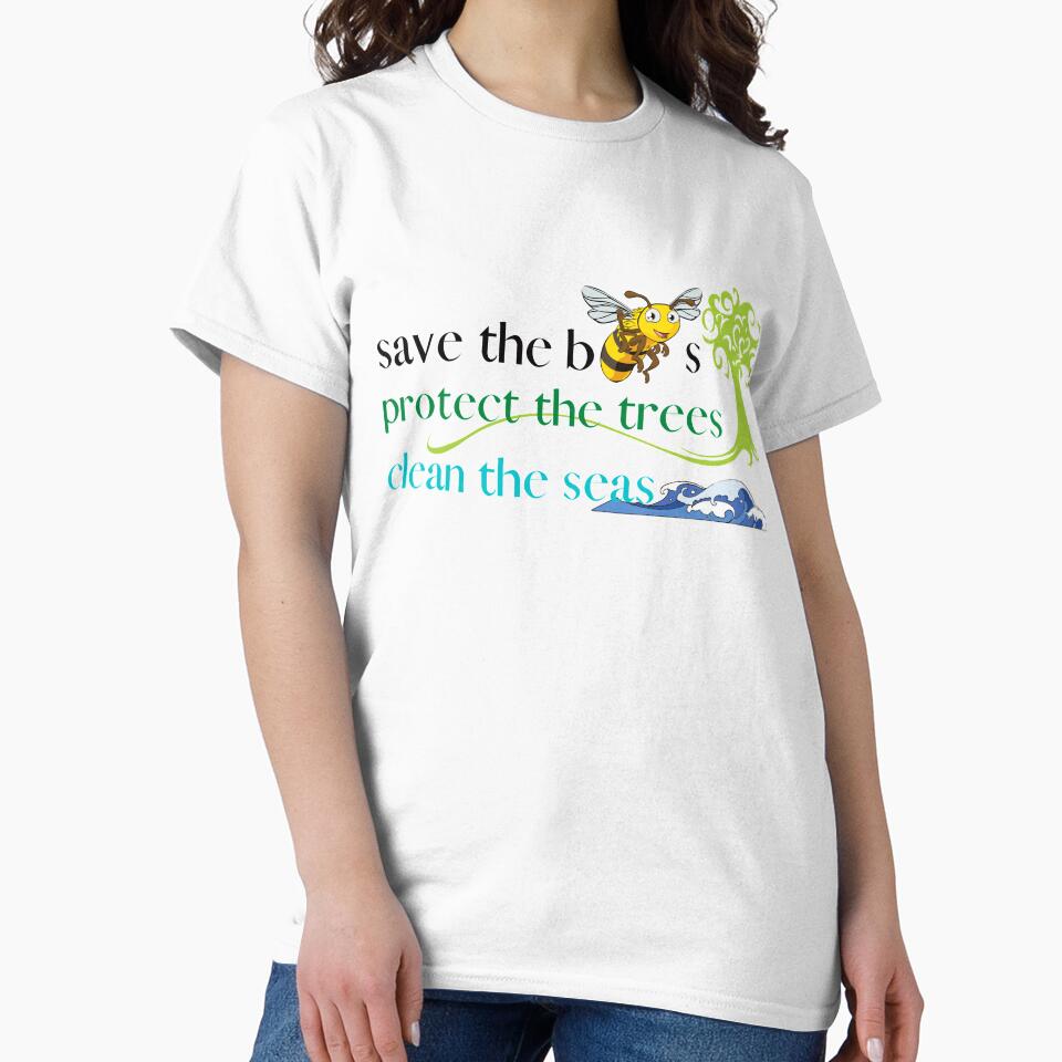 save the bees protect the trees clean the seas by Martin-bivert