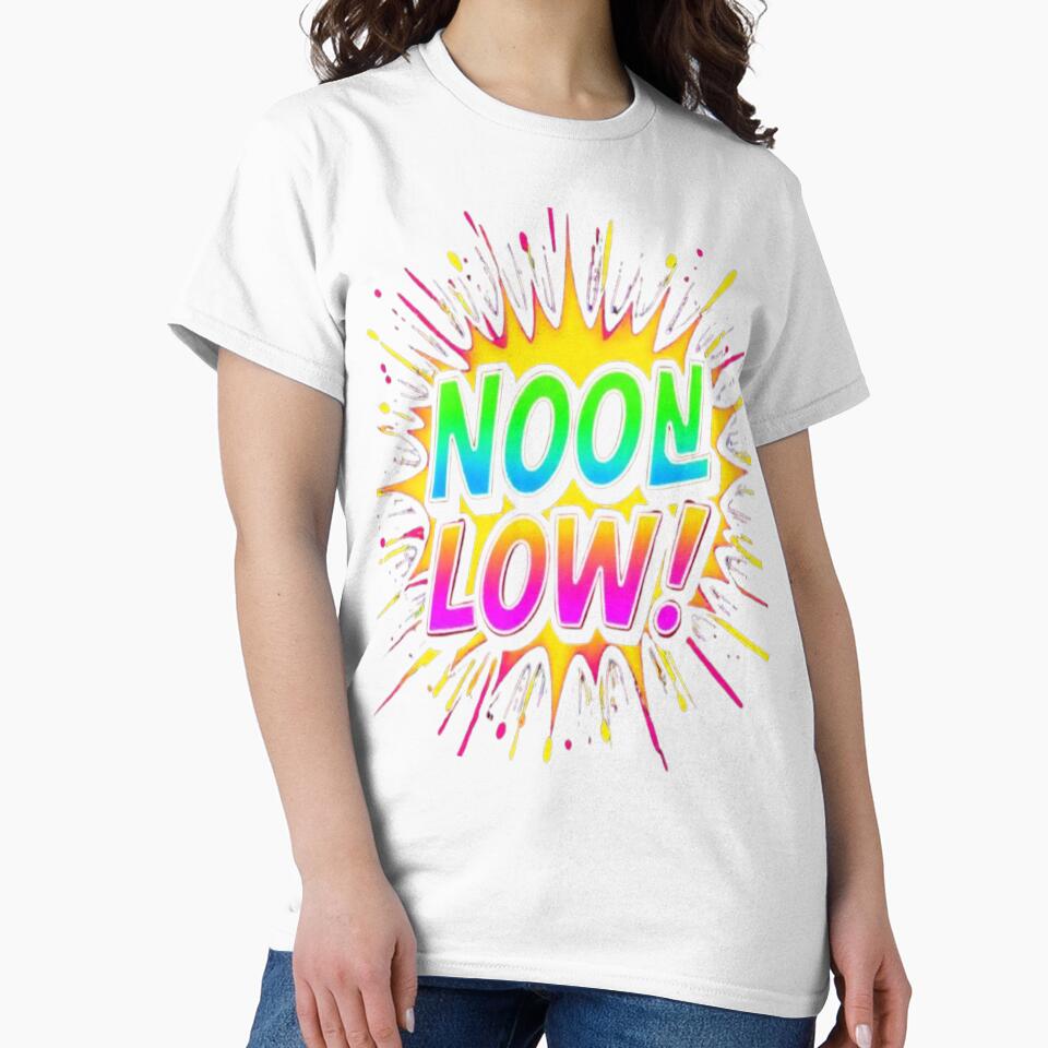 “NOON LOW Neon Comic Burst – Colorful Retro Pop Art Typography Design” by Trendworld00