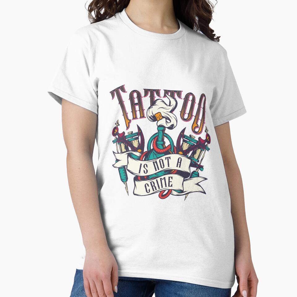 Tattoo Machine - Tattoo Is Not A Crime by Two Left Hands Design
