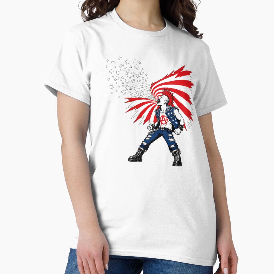 Punk Rock American Flag Screaming Punk Rocker by chattsuede