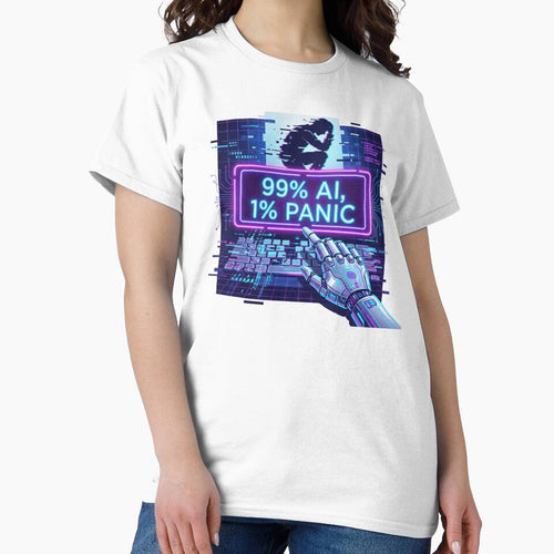99% AI, 1% Panic Funny Tech Art for Developer by chattsuede