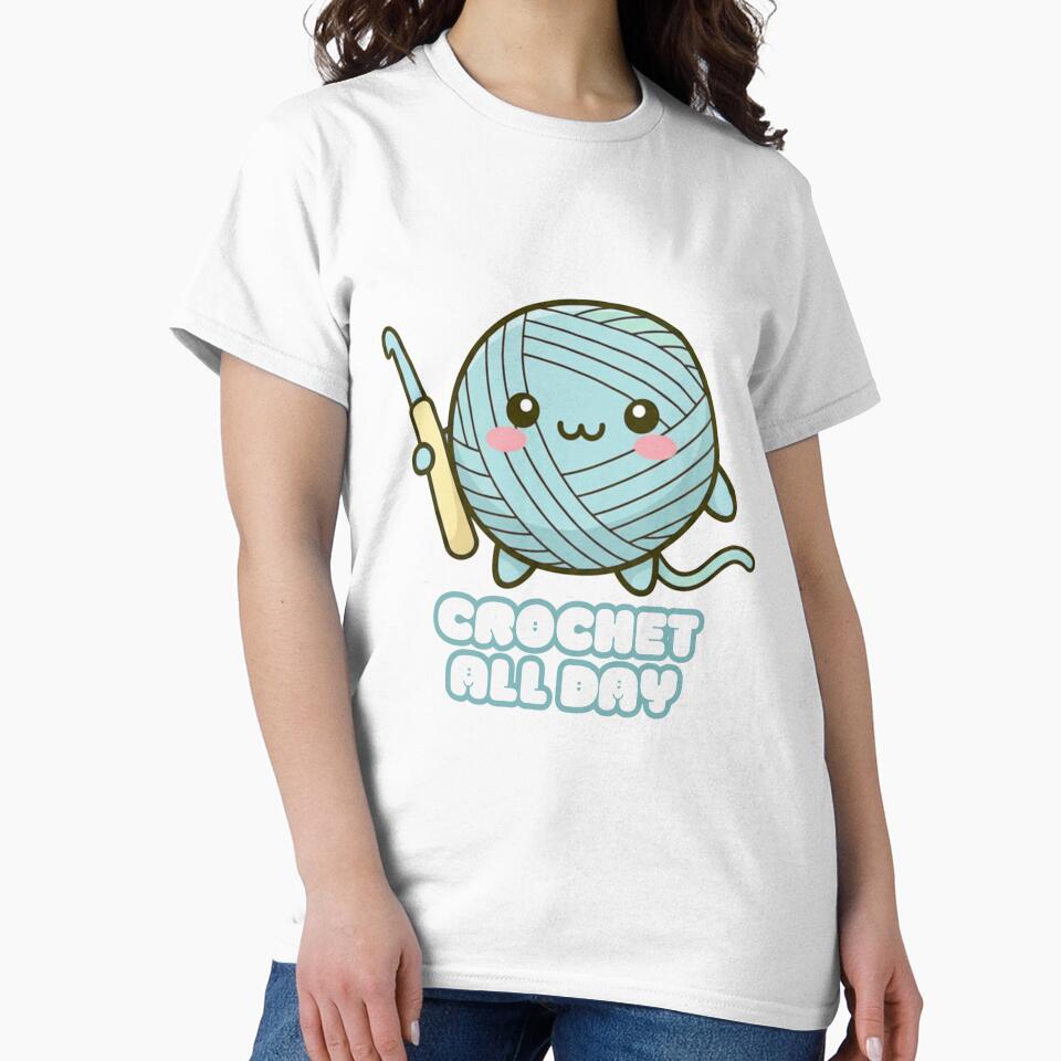Crochet All Day – Cute Kawaii Crochet Lover Shirt by harinshop ⭐⭐⭐⭐⭐