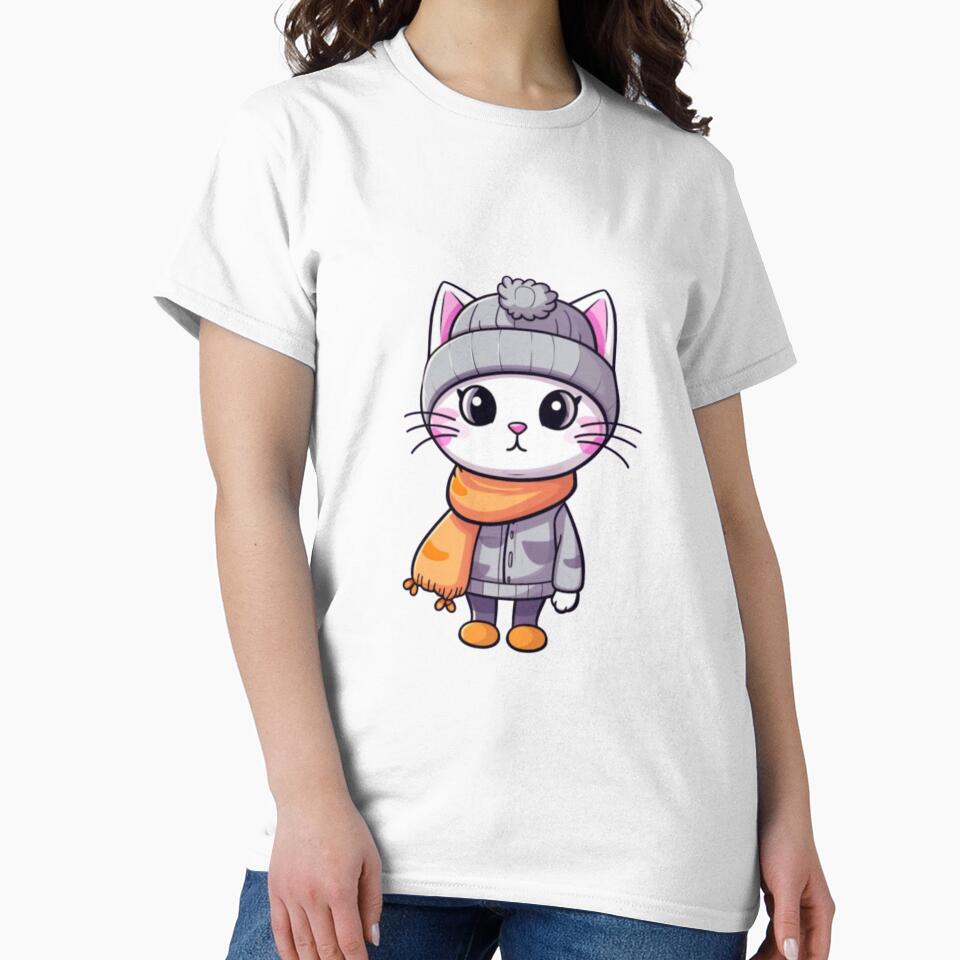 Cute Winter Kitten Digital Motif by zolarche