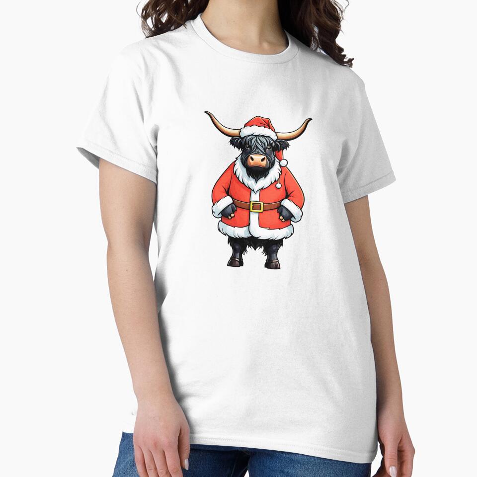 Christmas Black Highland Cow Santa by TheAnimalZ00