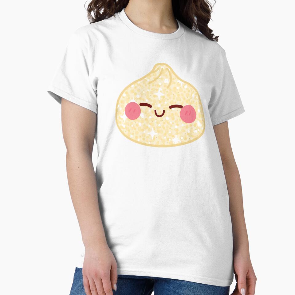 Kawaii Light yellow Golden Glitter Squishy Dumpling – Cute Food Character Design by EmeraldeaArt