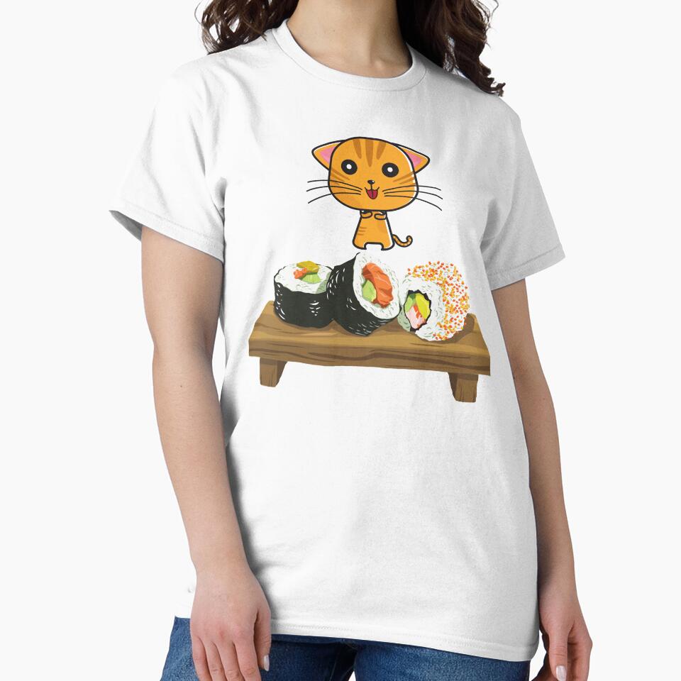 Cute cat craving Sushi by AGDesignstore