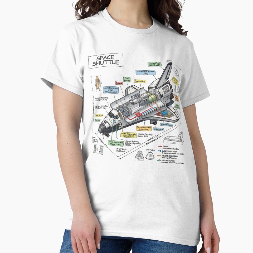 Space Shuttle - Cross-section Isometric Drawing by Rhu Creations