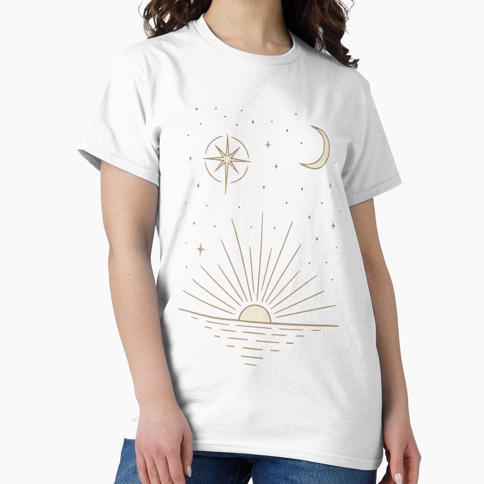 Celestial Sun Moon Healing Line Art by CottonandQuill