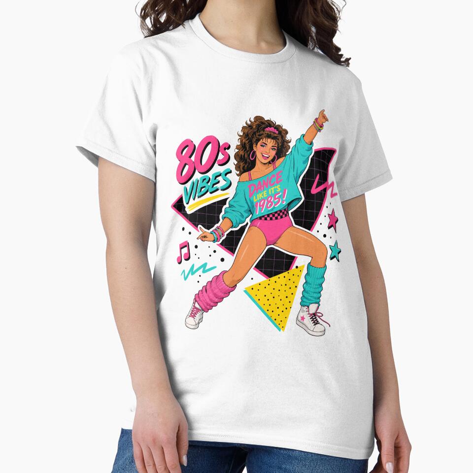 80s Vibes Dance All Night Retro Dance Girl by RosieKingArt