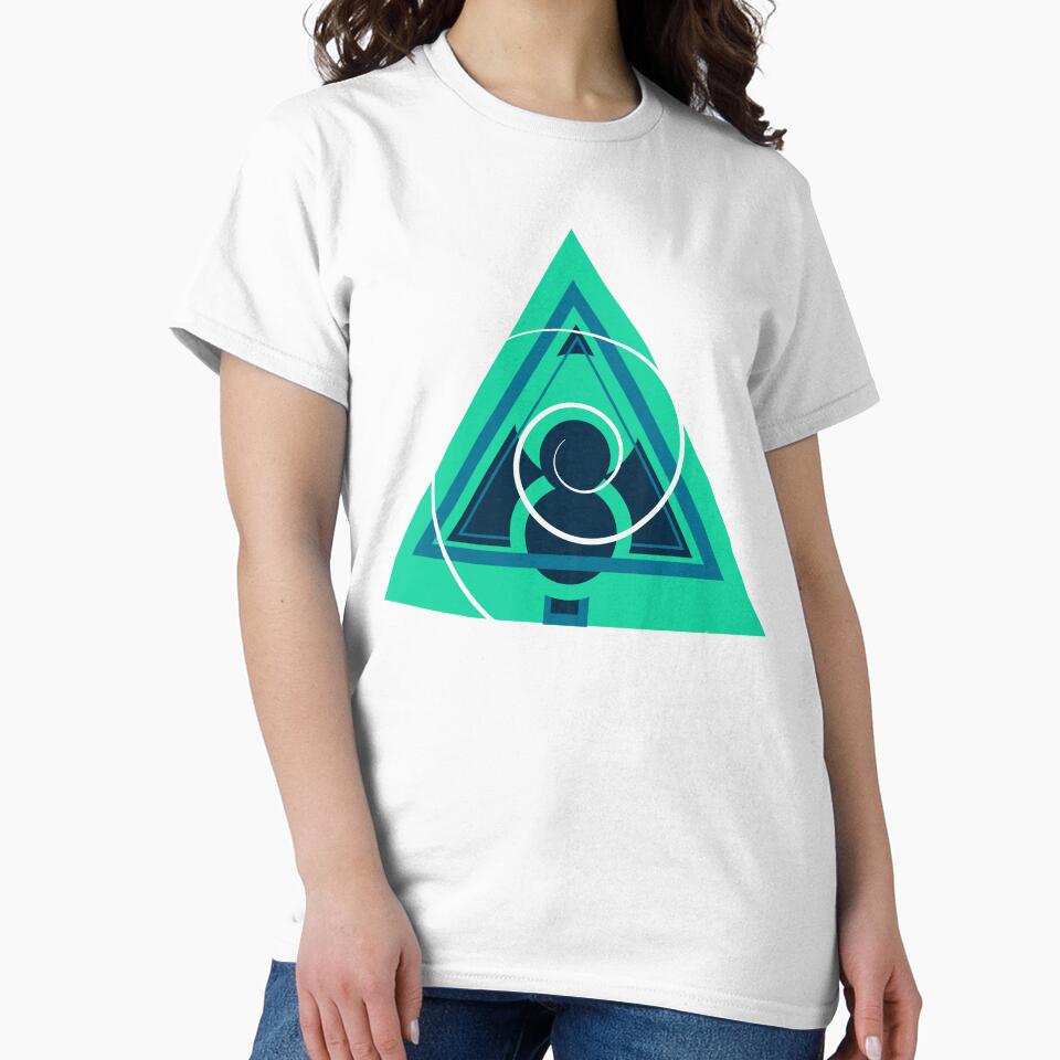 Geometric blue abstract futuristic by Carolina Salazar