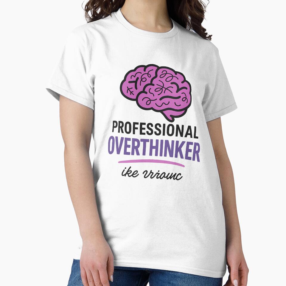 Professional Overthinker – Cartoon Brain Typography by WojcikDesigners