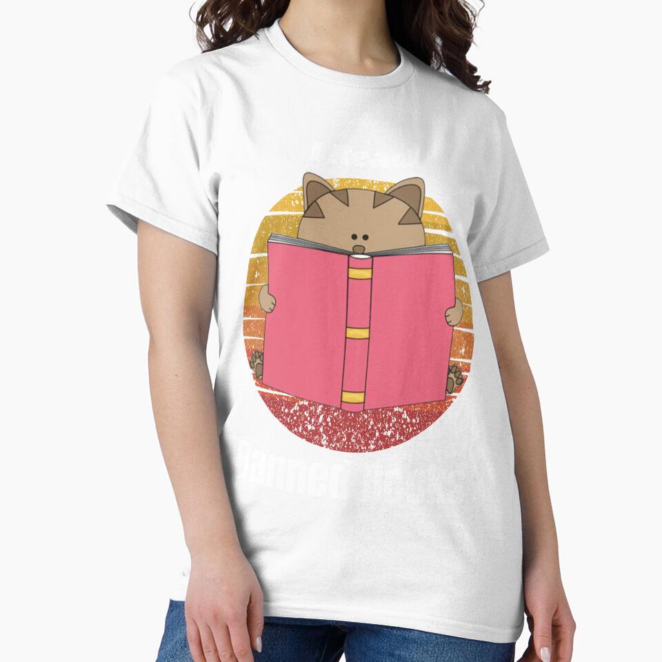 vintage I read what I want funny cat reading banned books by Ovrostore