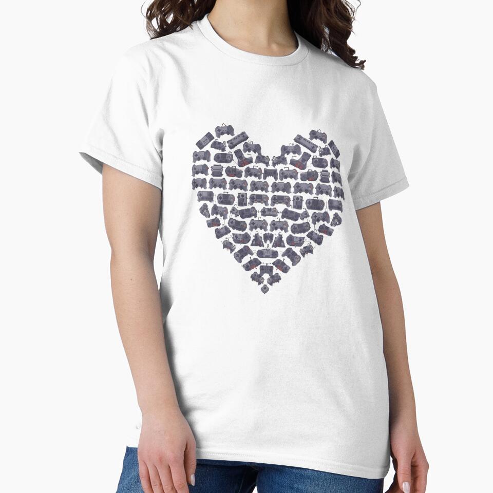 Gamer Controller Heart Retro Gaming Love by Katzpy