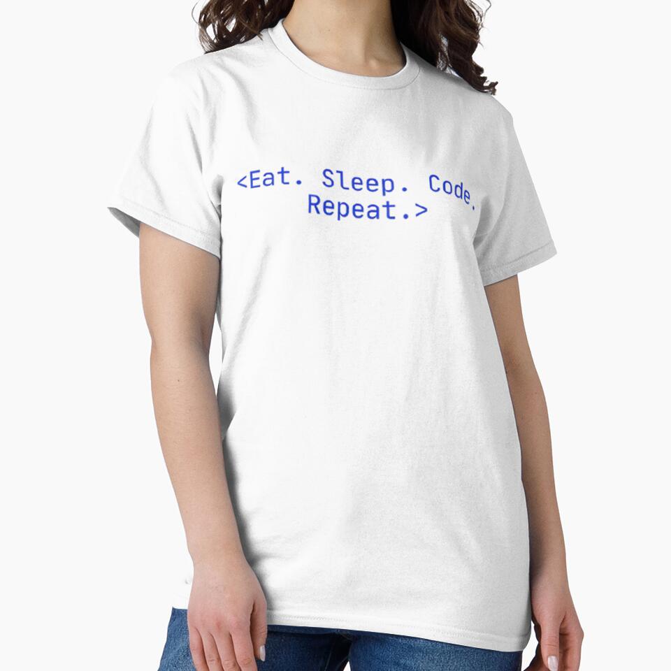 Eat Sleep Code Repeat – Minimalist Programmer Daily Routine Meme by mentosdesigner