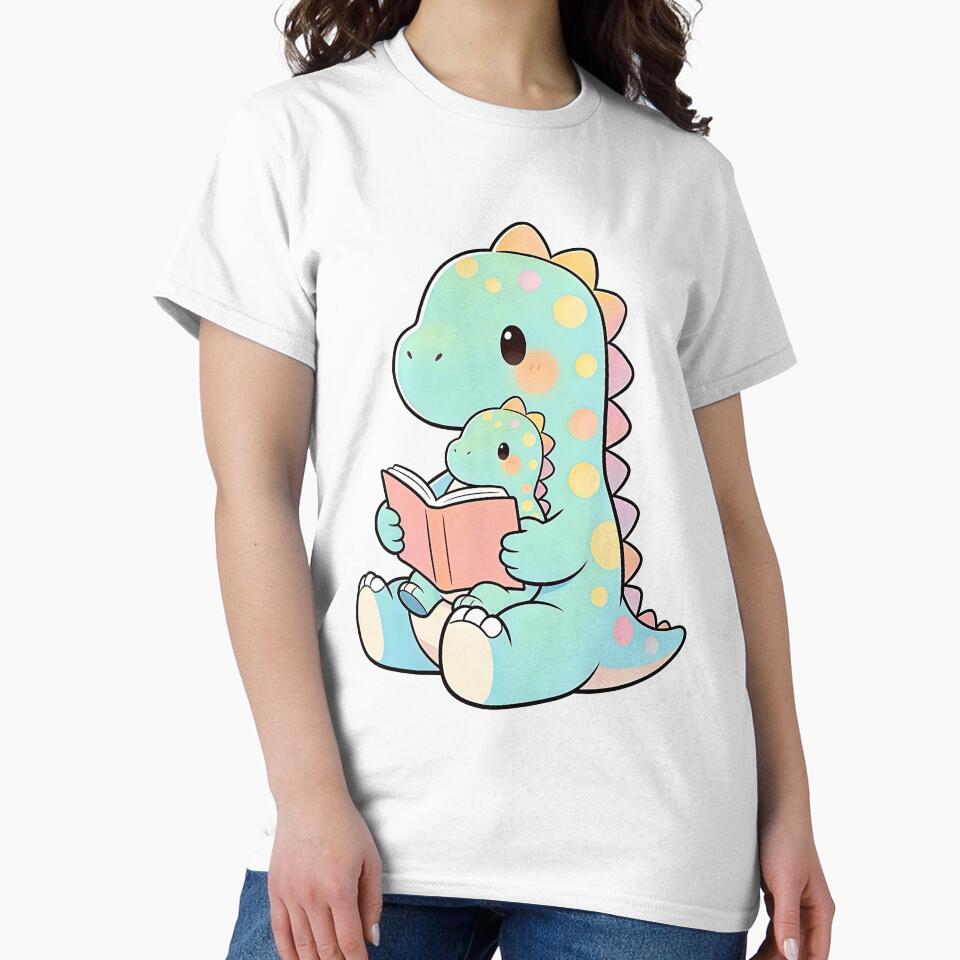 Mommy Dino & Baby Reading | Cute Family Matching Outfit by PrintStichCo