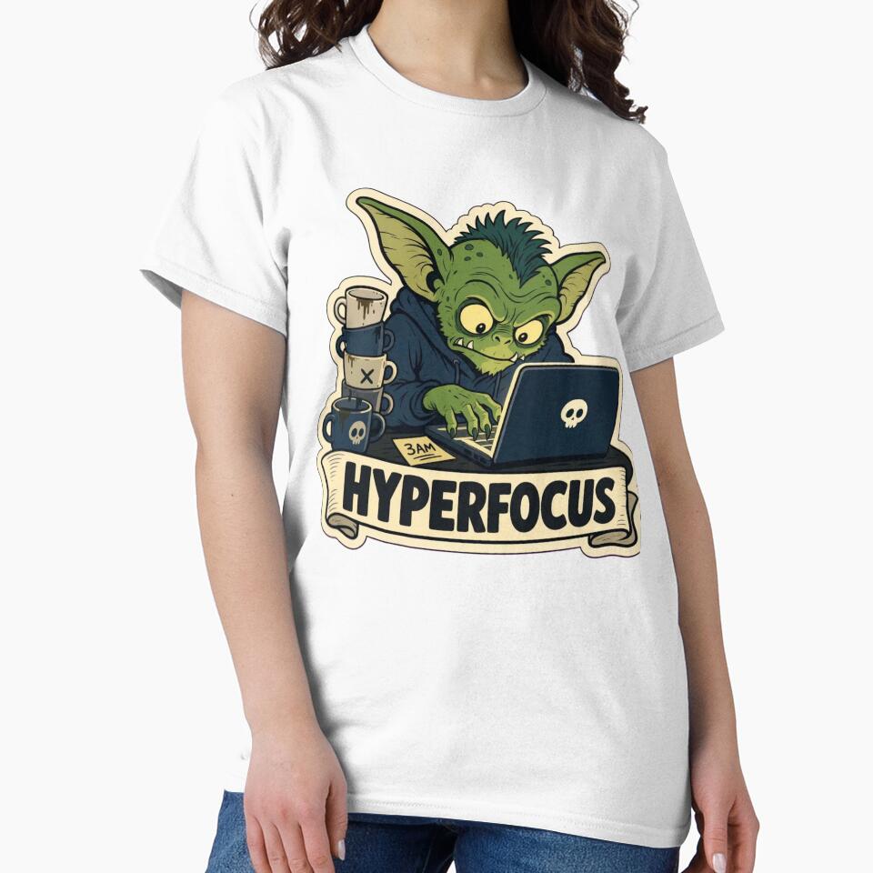 Hyperfocus Gremlin | Cute ADHD Creature Neurodivergent Doodle by StickyGuys