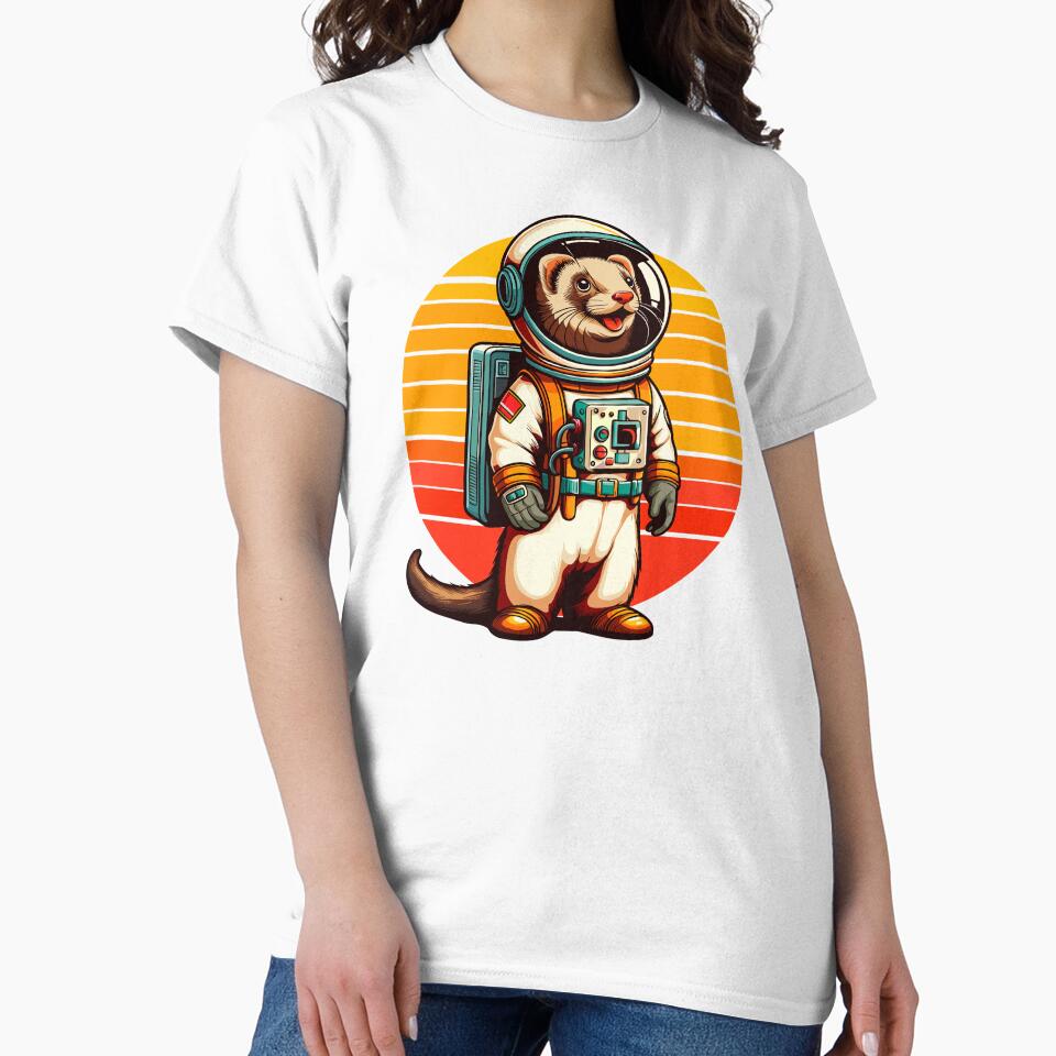 Retro Futurism Ferret Astronaut by Ghost on Toast