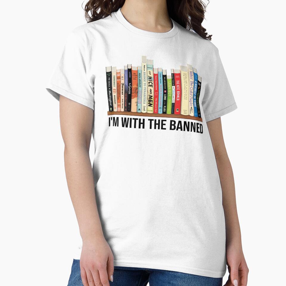 I'm With The Banned, Banned Books, Read Banned Books, Teacher Librarian Gift, Social Justice Bookish, Banned Books 3D, by MisterrAB
