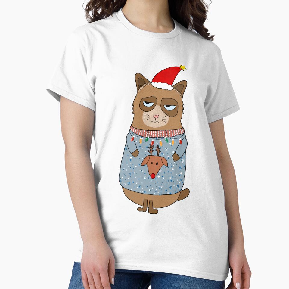 Angry cat, Bitter cat, Cat with Christmas sweater, Cat at Christmas by mysummerland
