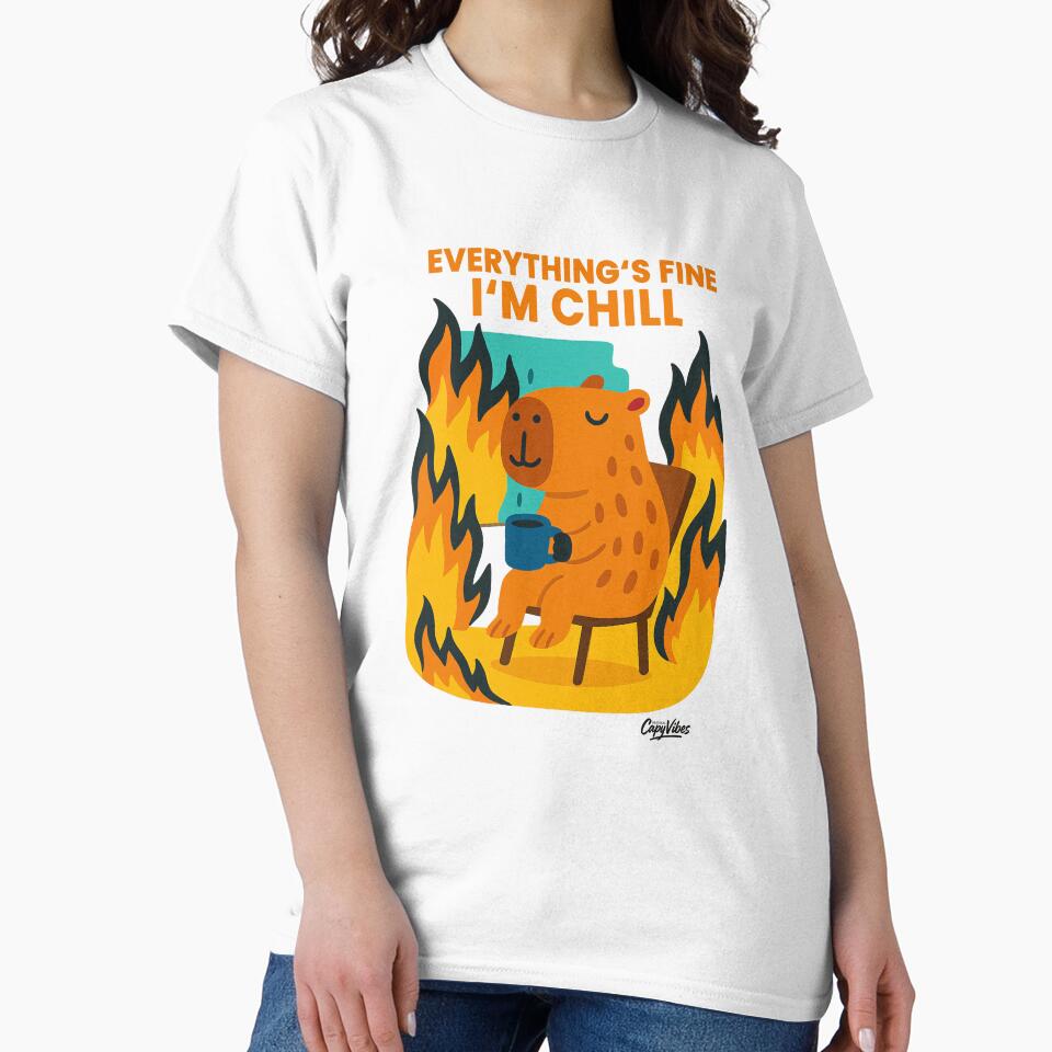 Everything's Fine I'm Chill: Capybara Zen Master by Capy-Vibes